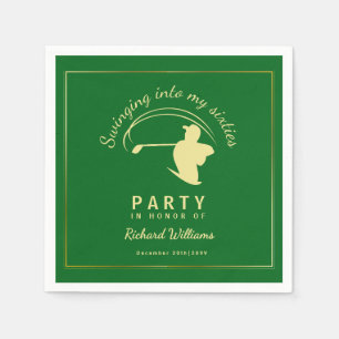 Golf Classic Green Golden Player Men 60th Birthday Napkin