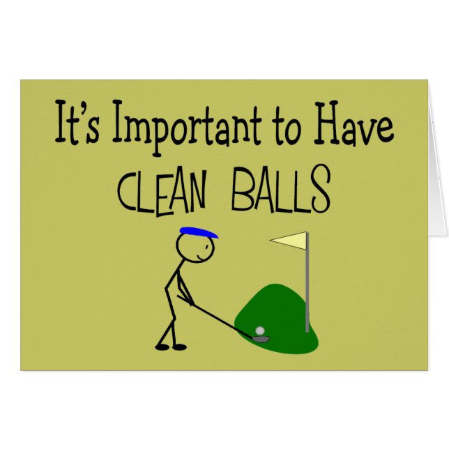 Golf "CLEAN BALLS"  Golf Humour Gifts (Front Horizontal)