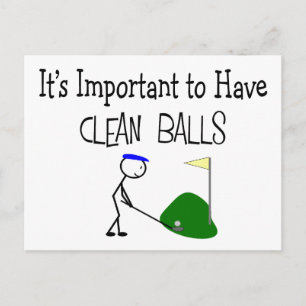 Golf "CLEAN BALLS"  Golf Humour Gifts Postcard