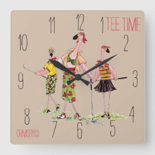 golf clock - flamingo tee time