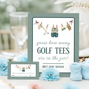 Golf Clothesline Baby Shower Guessing Game Sign