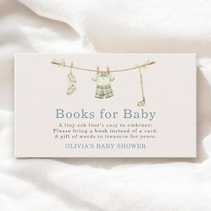 Golf Clothesline Books For Baby Shower Enclosure Card