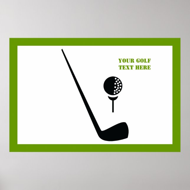 Golf club and ball black, green custom poster (Front)