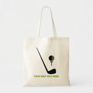 Golf club and ball black, green custom tote bag