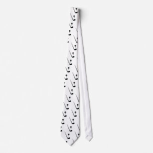 Golf club and ball black, white custom tie
