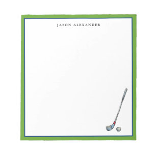 Golf Club and ball Personalised Golf  Notepad