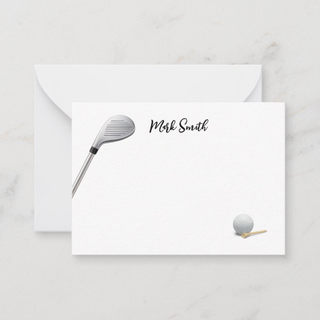 Golf Club and ball with Name for golfer  Card (Front)