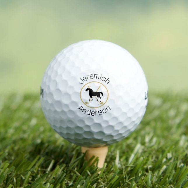 Golf Club and Horse Personalised Golf Balls (Insitu Tee)