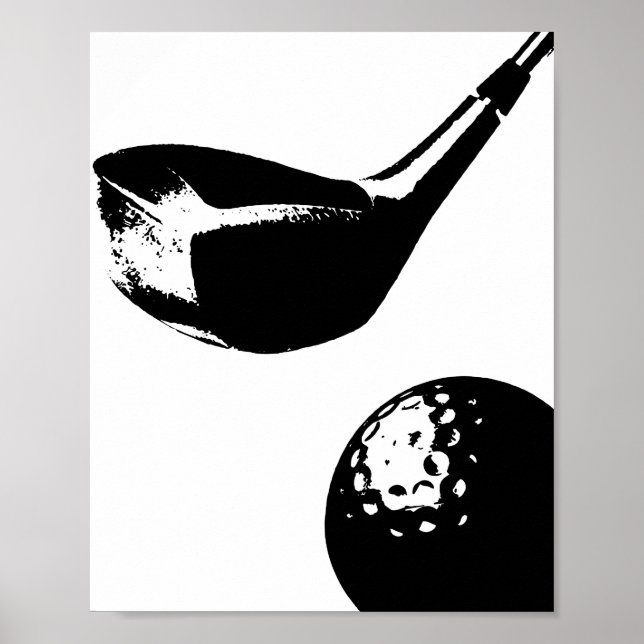 Golf Club Ball Poster Modern Sports Print (Front)