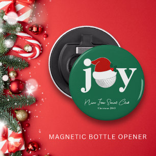 Golf Club Christmas Party Favor Joy Modern Green Bottle Opener