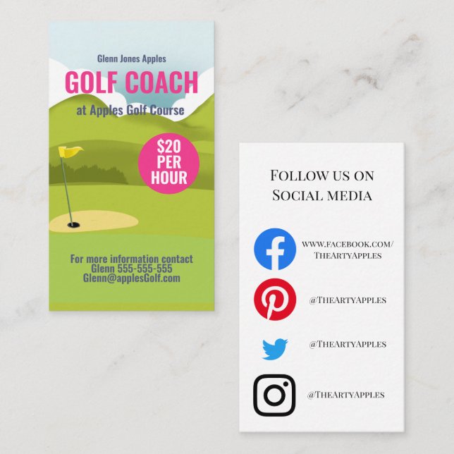 golf club coach calling card (Front/Back)