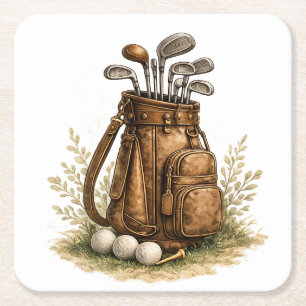 Golf Club Collection Fairway Square Paper Coaster