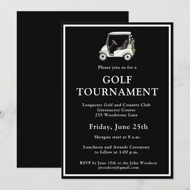 Golf Club Corporate League Tournament  Invitation (Front/Back)