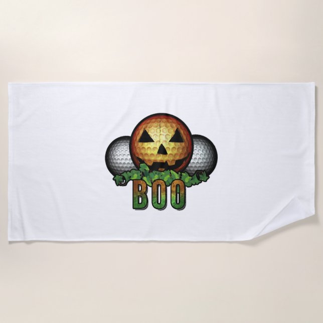 Golf Club Course Halloween Golfer Retirement Gift Beach Towel (Front)