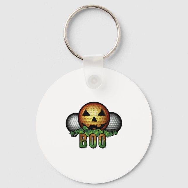 Golf Club Course Halloween Golfer Retirement Gift Key Ring (Front)