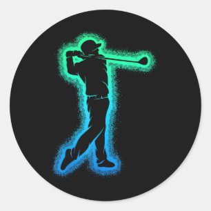 Golf Club Golfer Kids Boys Men Golfing Classic Round Sticker