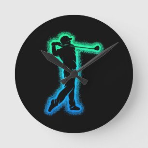 Golf Club Golfer Kids Boys Men Golfing Round Clock