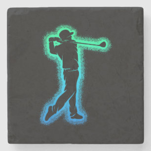 Golf Club Golfer Kids Boys Men Golfing Stone Coaster