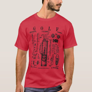 Golf Club Golfer Old Vintage Patent Drawing Print1 T-Shirt