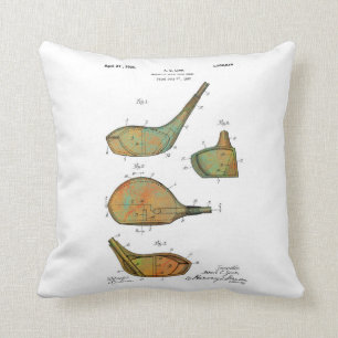 GOLF CLUB HEADS - Circa 1925 - throw pillow