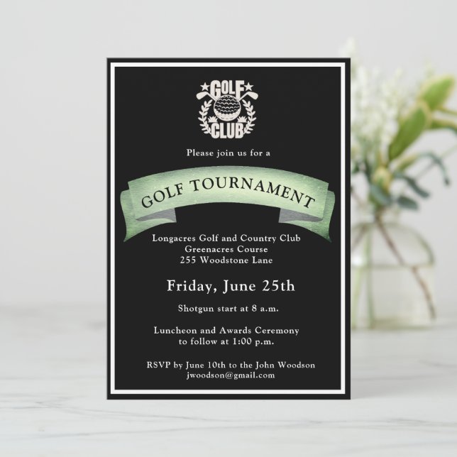 Golf Club League Corporate Logo Tournament Invitation (Standing Front)