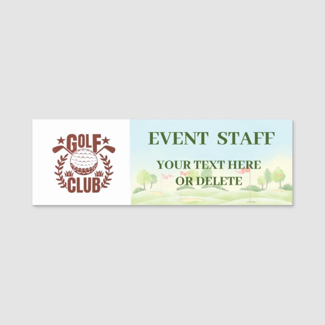 Golf Club League Logo Event Staff  Name Tag (Front)