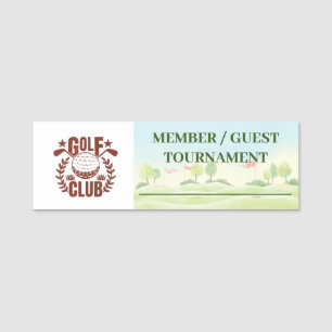 Golf Club League Logo Member Guest Name Tag