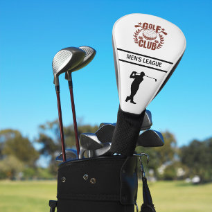 Golf Club League Logo Name Golf Swing White Golf Head Cover