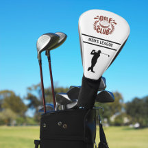 Golf Club League Logo Name Golf Swing White