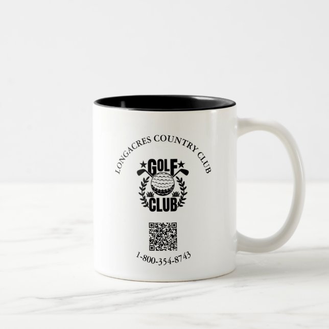 Golf Club League Phone Logo QR Code     Two-Tone Coffee Mug (Right)