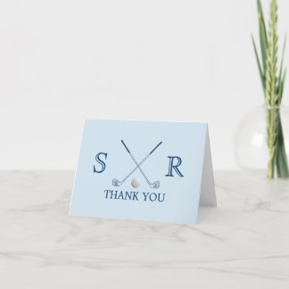 Golf Club Monogram Initials Thank You Cards
