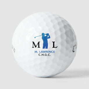 Golf Club Name Abbreviation Blue Monogram Golf Balls