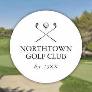 Golf Club Name Classic Classic Round Sticker