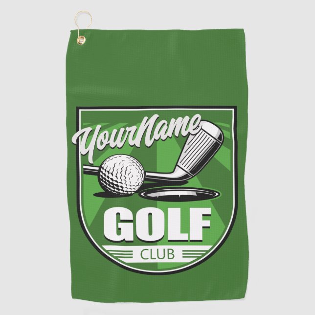 Golf Club NAME Pro Golfer Player Personalised   Golf Towel (Front)