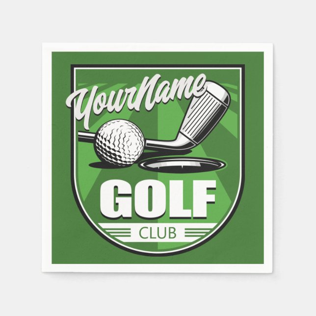 Golf Club NAME Pro Golfer Player Personalised   Napkin (Front)