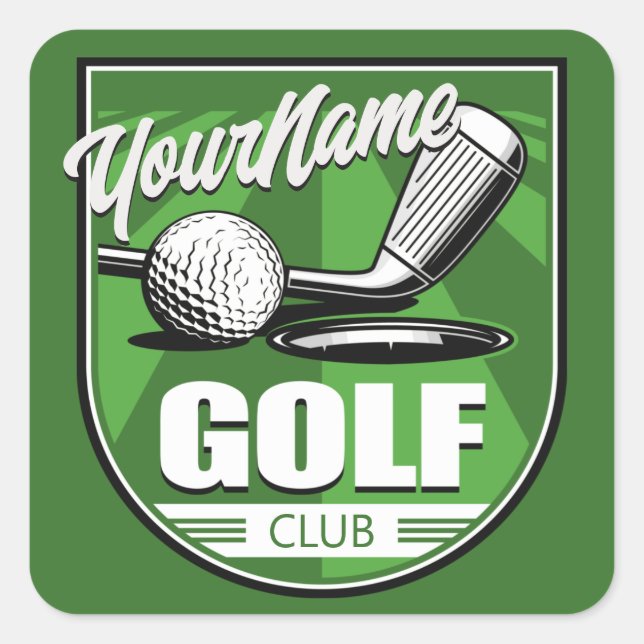 Golf Club NAME Pro Golfer Player Personalised   Square Sticker (Front)