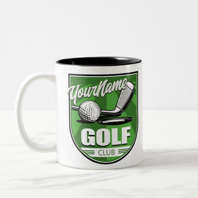Golf Club NAME Pro Golfer Player Personalised   Two-Tone Coffee Mug (Left)