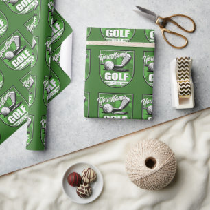 Golf Club NAME Pro Golfer Player Personalised   Wrapping Paper