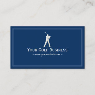 Golf Club Navy Blue Plain Simple Framed Business Card