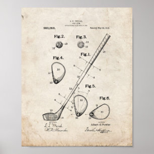 Golf-club Patent - Old Look Poster