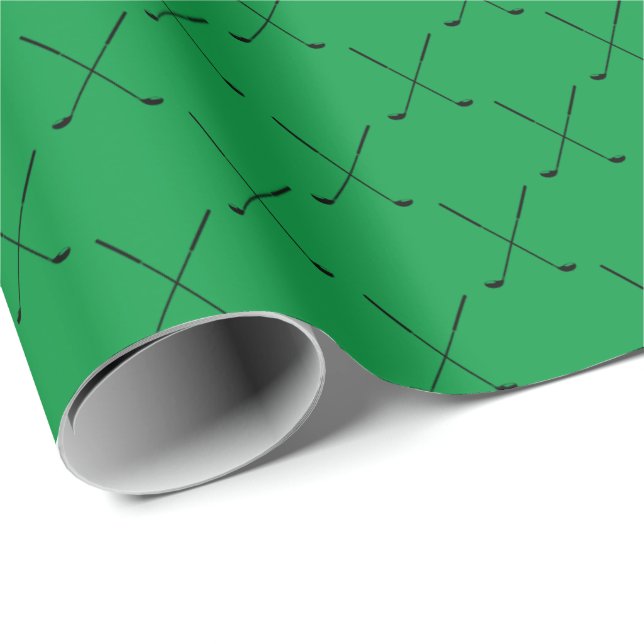 Golf Club Pattern | Any Background Colour Wrapping Paper (Roll Corner)