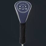 Golf CLub personalised logo monogram any colour Golf Head Cover<br><div class="desc">Add a fancy touch to your golf bag with a personalised driver cover! Classic style monogrammed design features a pair of crossed golf clubs with your initials and birth year in white on a modern blue background. Blue colour is fully customisable, for help or custom request please contact us through...</div>