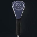 Golf CLub personalised logo monogram any colour Head Cover<br><div class="desc">Add a fancy touch to your golf bag with a personalised driver cover! Classic style monogrammed design features a pair of crossed golf clubs with your initials and birth year in white on a modern blue background. Blue colour is fully customisable, for help or custom request please contact us through...</div>