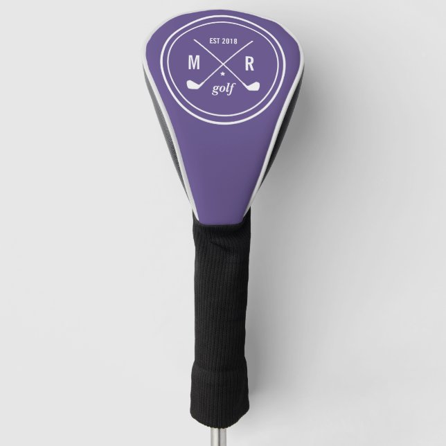 Golf CLub personalised logo monogram ultraviolet Head Cover (Front)