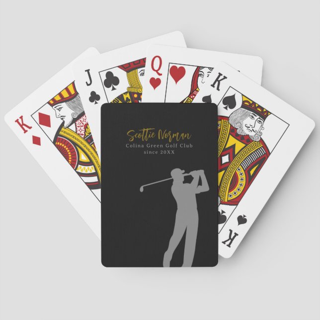 Golf Club Players | Man Playing Golf black Playing Cards (Back)