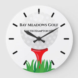 Golf Club Wall Clock, 10" - Round White  Large Clock