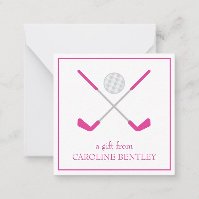 Golf Clubs and Ball Gift Enclosure Cards (Front)