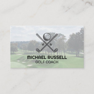 Golf Clubs and Ball   Sports Business Card
