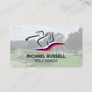 Golf Clubs and Ball   Sports Trainer Business Card