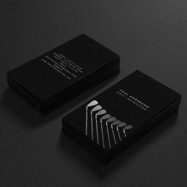 Golf Clubs Art Golf Coach Name For Golf Players Business Card (Creator Uploaded)